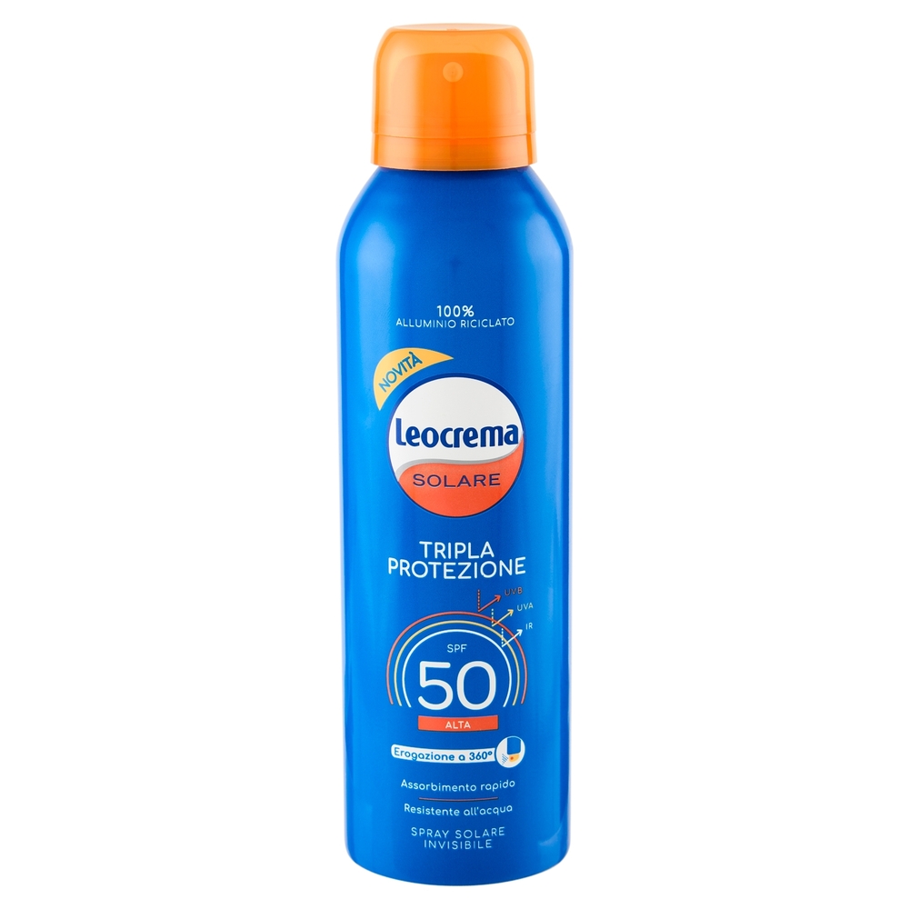 Leocrema Solare Tripla Protezione SPF 50 Alta Spray Solare Invisibile 150 ml